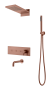 Встроенная душевая система FUSION, трехпозиционная Copper Brushed с изливом 130-2-CB