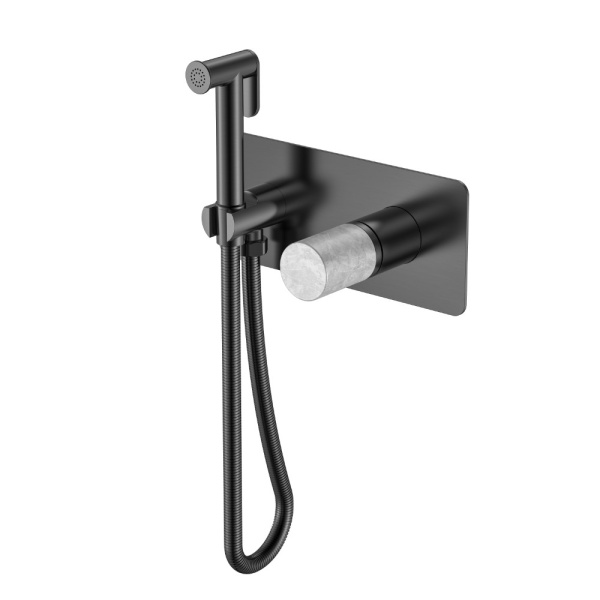Смеситель гигиенический STICK GUN METAL MARBLE GREY 127-GM-MR-GR