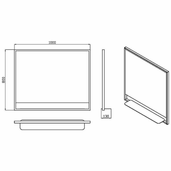 Зеркало с подсветкой и полочкой 100х80 см ArmadiArt Vallessi 552/2