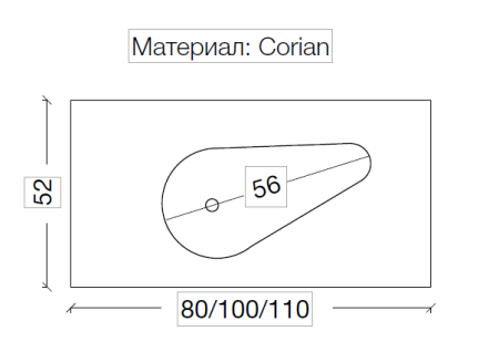 Раковина ArmadiArt Corian Drop 858-110 продается только в комплекте с тумбой