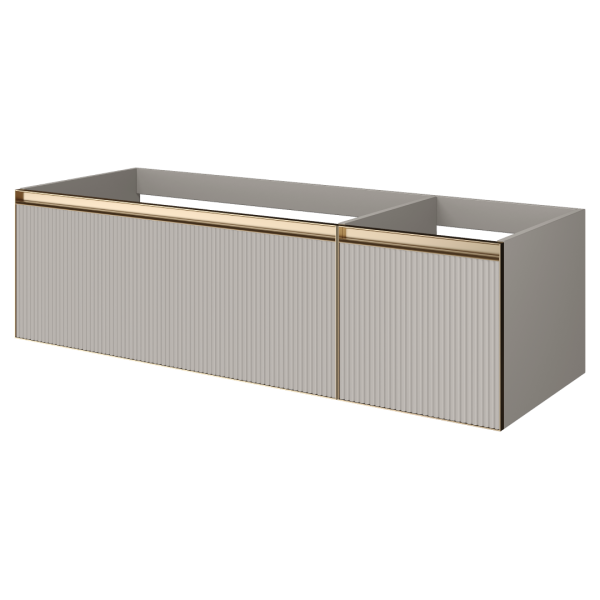 QUATRO 2 140см (100+40) тумба рифл CASHMERE FUGA профиль MATT GOLD 790-M2-140-CM-RIB-MG