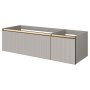 QUATRO 2 140см (100+40) тумба рифл CASHMERE FUGA профиль MATT GOLD 790-M2-140-CM-RIB-MG