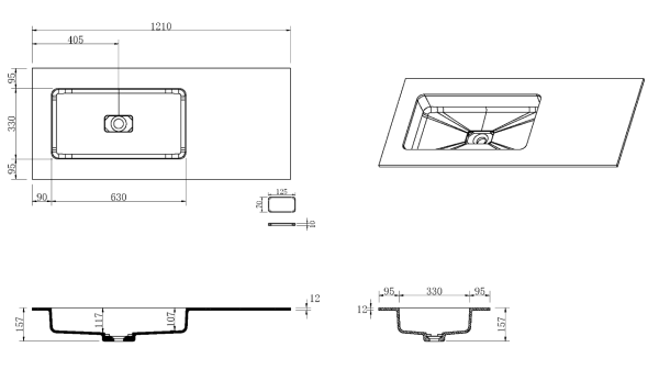 Раковина 121 см ArmadiArt Quatro 793-120-W-R продается только в комплекте с тумбой