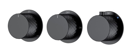 Смеситель встроенный с термостатом STICK DIAMOND MATT BLACK 3-проходной 124-T-3-B.1