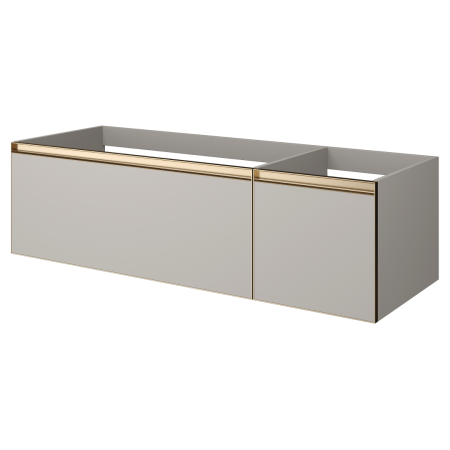 QUATRO 2 140см (100+40) тумба CASHMERE профиль MATT GOLD c подсветкой внутри 790-M2-140-CM-MG LED