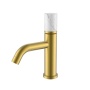 Смеситель STICK для умыв. низ. MATT GOLD MRAMOR WHITE_Комплект 121-MG-MR-W