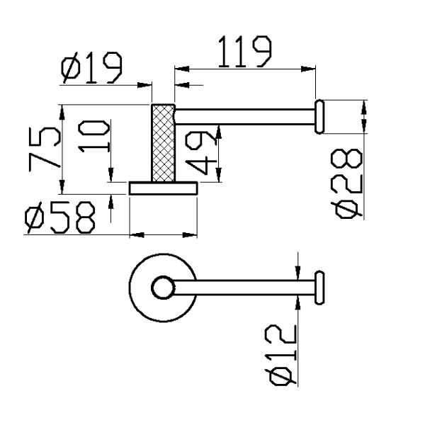 Держатель туалетной бумаги без крышки UNO NICKEL BRUSH 10985-NB