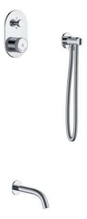 Смеситель встроенный + излив + держатель лейки + шланг TECH Chrome 154-CR