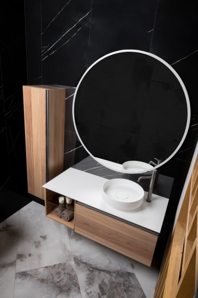 Раковина накладная Ø40 см ArmadiArt Sole Corian 801-MW