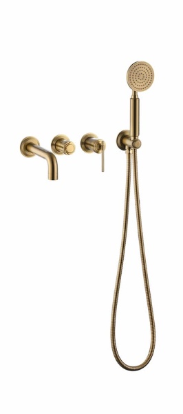 Смеситель встроенный + ручной душ + излив, ETERNA BRONZE 174-3-BR