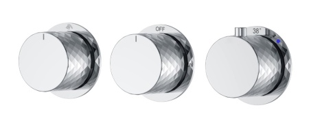 Смеситель встроенный с термостатом STICK DIAMOND CHROME 3-проходной 124-T-3-CR.1