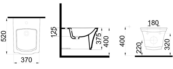 Биде подвесное Boheme Hermitage 953-G