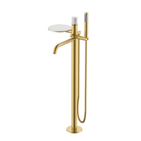 Смеситель STICK напольный MATT GOLD MARBLE GREY 129-MG-MR-GR