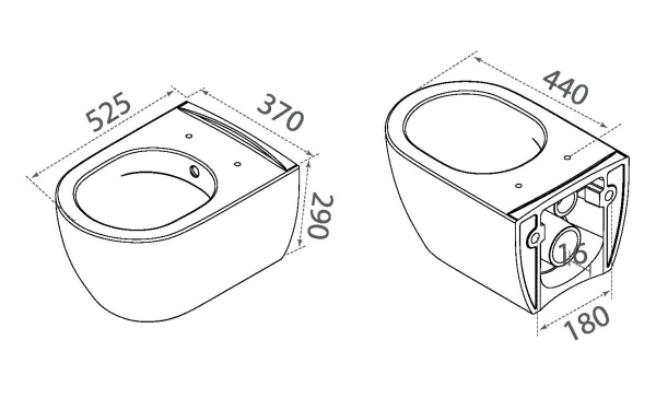 Унитаз подвесной Boheme Bianca 963-WM
