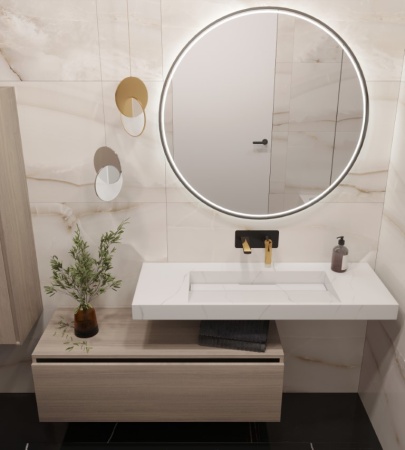 Раковина 120 см ArmadiArt Flat 859-120-CLCT продается только в комплекте с тумбой