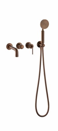 Смеситель встроенный + ручной душ + излив, ETERNA BRUSHED BRONZE 174-3-BRB