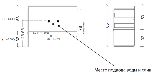 Тумба без раковины Vallessi 80*46cm DUST Grey мат 2 полки (402) 837-080-GD mat