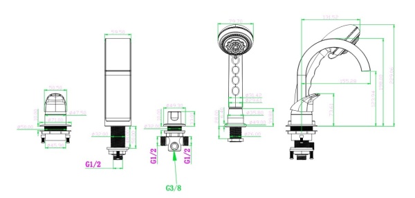Смеситель на борт ванны Boheme Aquadesign 491