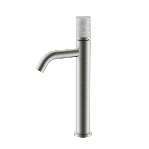 Смеситель STICK для умыв. выс. NICKEL BRUSH MARBLE GREY 122-NB-MR-GR