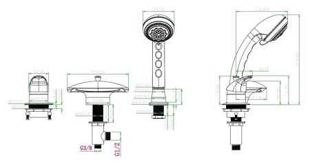 Смеситель на борт ванны Boheme Aquadesign 389-N