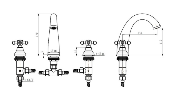 Смеситель для раковины Boheme Medici 317-SW