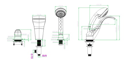 Смеситель на борт ванны Boheme Aquadesign 400
