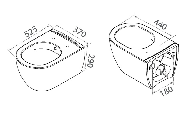 Унитаз подвесной с функцией биде Boheme Bianca 963-SET-2-W