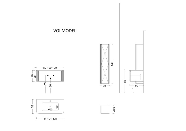Пенал VOI рифленый MATT WHITE 782-BD-R-MW