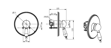 Встраиваемый смеситель Boheme Tradizionale 265-B