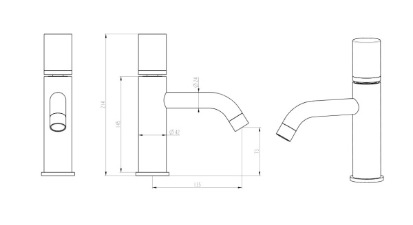 Смеситель для раковины Boheme Stick 121-W-MR-W