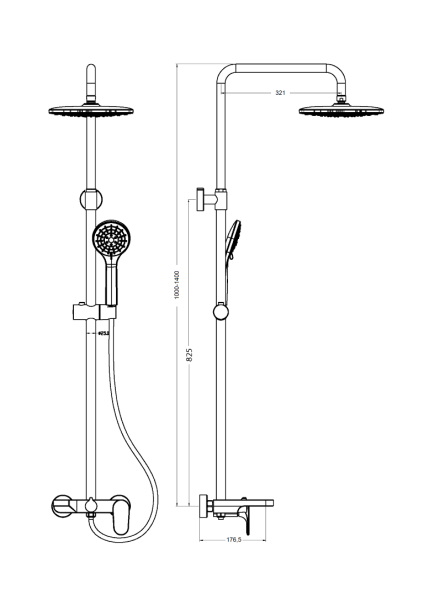Душевая стойка Boheme Spectre 458-NB