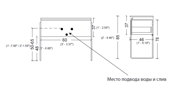 Тумба под раковину 60 см ArmadiArt Vallessi 837-060-Z