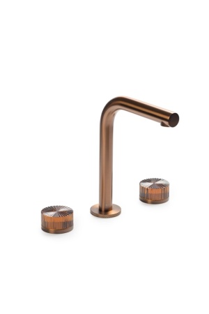 Смеситель из стены AURA на 3 отв. BRUSHED BRONZE STELLA AMBER 152-BRB-ST-AMBER