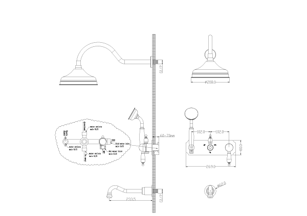 Встраиваемая душевая система Boheme Tradizionale 268-BSW