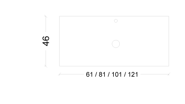 Столешница прямая черная 61*46 VALLESSI 840-060-А