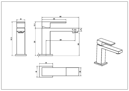Смеситель для раковины Boheme Qubic 471-CB
