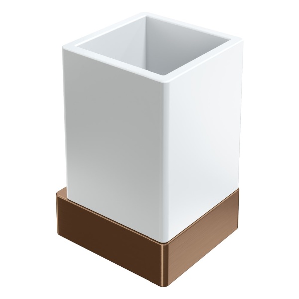 Стакан настенный Qubic Brushed Bronze 10724-BRB