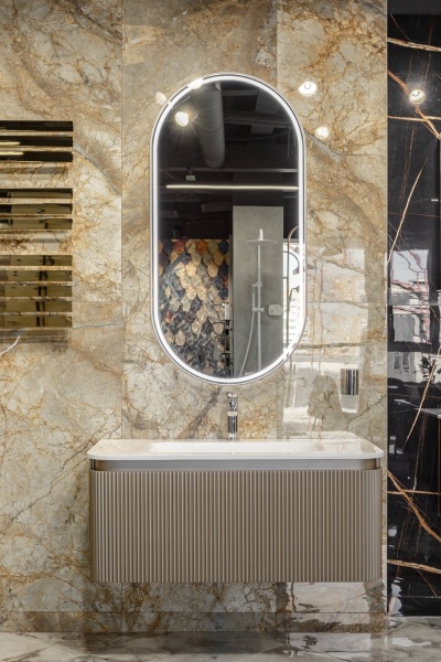 OVALE 1 полка 100CM DELMAR тумба + раковина OV1110100-100 DELMAR