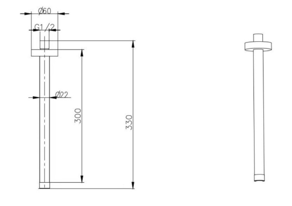 Держатель верхнего душа потолочный Boheme Qubic 629-QUBIC-MW