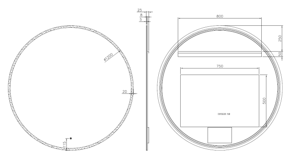 Зеркало с подсветкой и сенсорным управлением Ø120 см ArmadiArt Modern 545-120