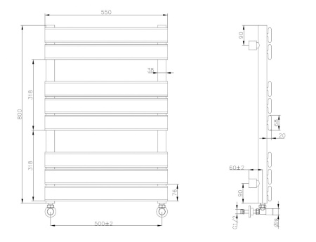 Полотенцесушитель водяной Boheme Venturo 720-B