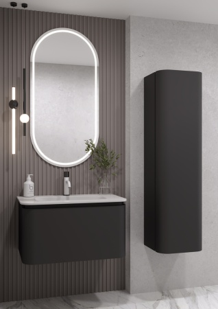 OVALE 1 полка 80CM АНТРАЦИТ тумба + раковина OV0010100-080