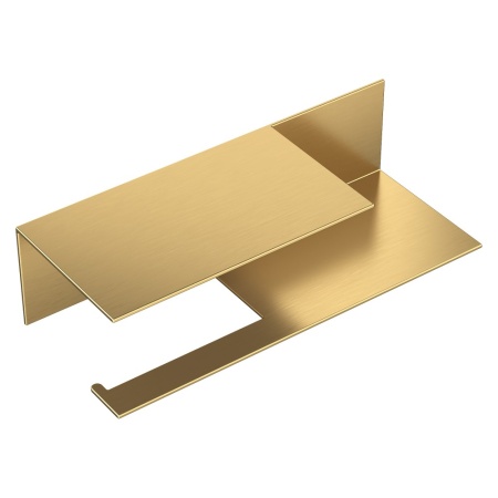 Держатель для туалетной бумаги c полкой Qubic Matt Gold 10721-2-MG