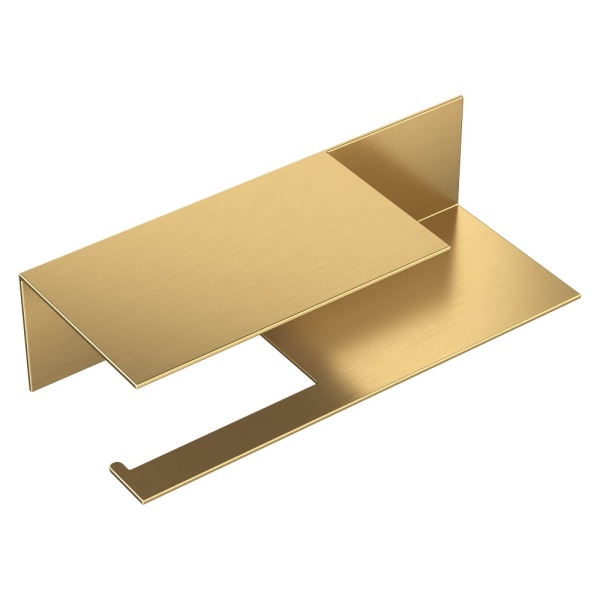 Держатель для туалетной бумаги c полкой Qubic Matt Gold 10721-2-MG