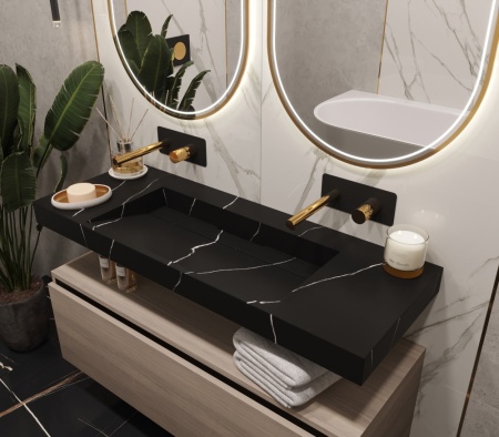 Раковина 120 см ArmadiArt Flat 859-120-NM продается только в комплекте с тумбой