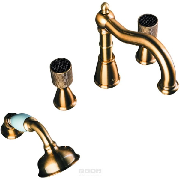 Смеситель на борт ванны Boheme Royal Cristal 391-Royal/CRST black