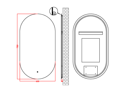 Зеркало с подсветкой и сенсорным управлением 60х110 см ArmadiArt Modern 568-MG
