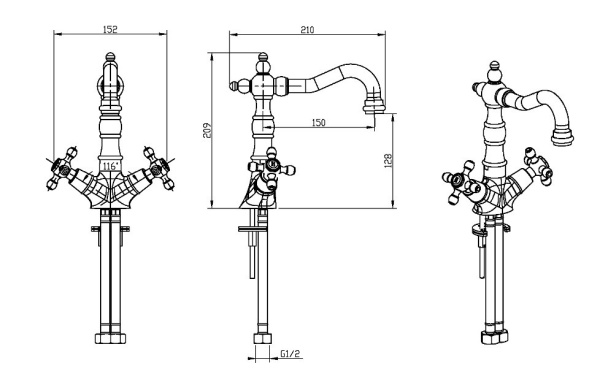 Смеситель для раковины Boheme Tradizionale 292-SW