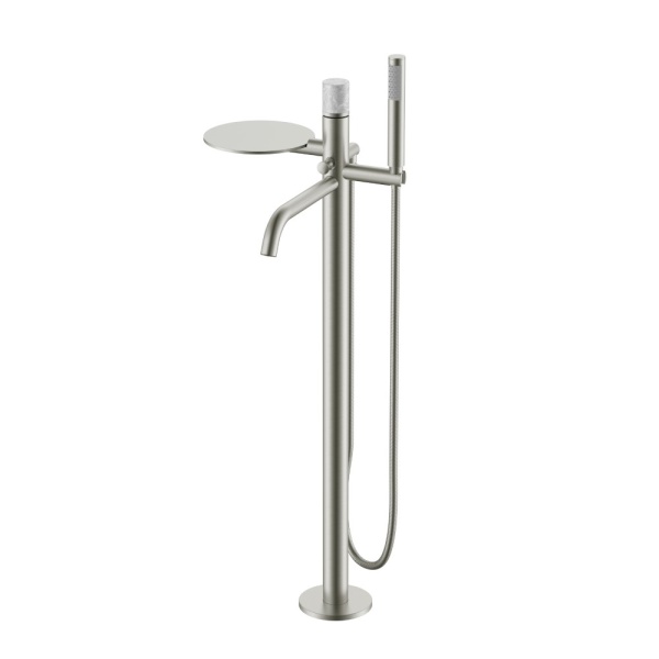 Смеситель напольный STICK DIMOND NICKEL BRUSH MARBLE GREY 129-NB-MR-GR