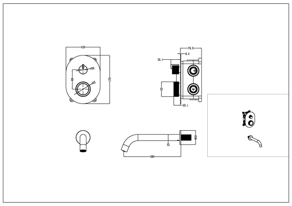 Встраиваемая душевая система Boheme Tech 154-CB